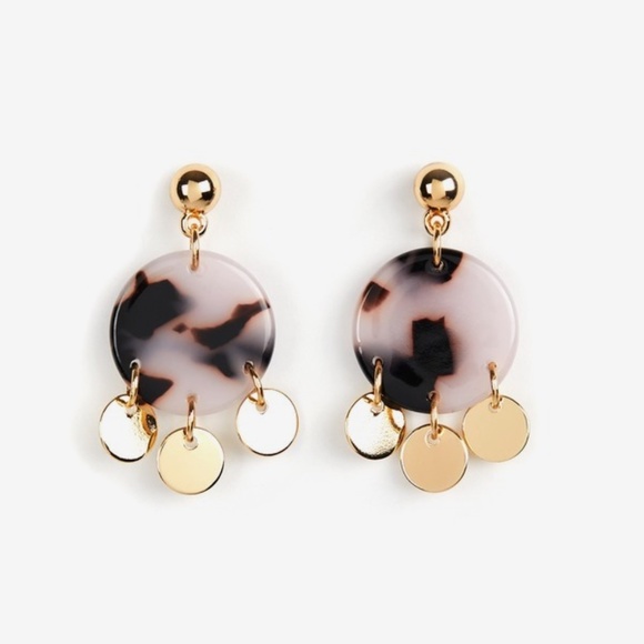 Ava Tort Coin Drop Earrings - Picture 1 of 3